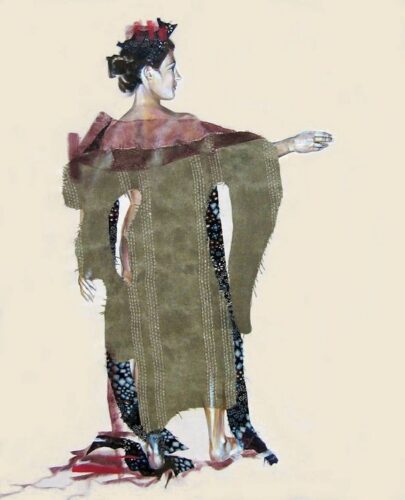 2011, tecnica mista su tela, cm 120x100 i vestiti dell'imperatrice