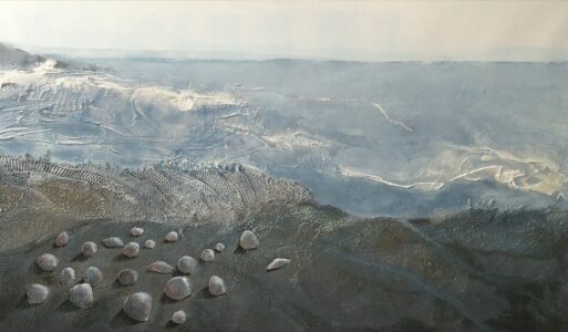 2019, tecnica mista su tela, cm 70x120 il respiro della natura marina n.1