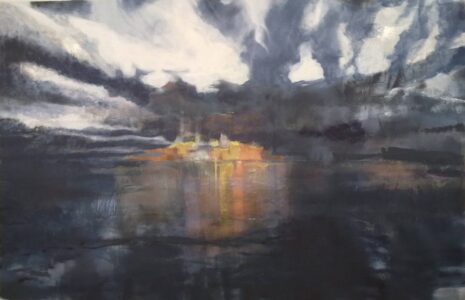 2011, tecnica mista su tela, cm 65x105 il respiro della natura marina n.2